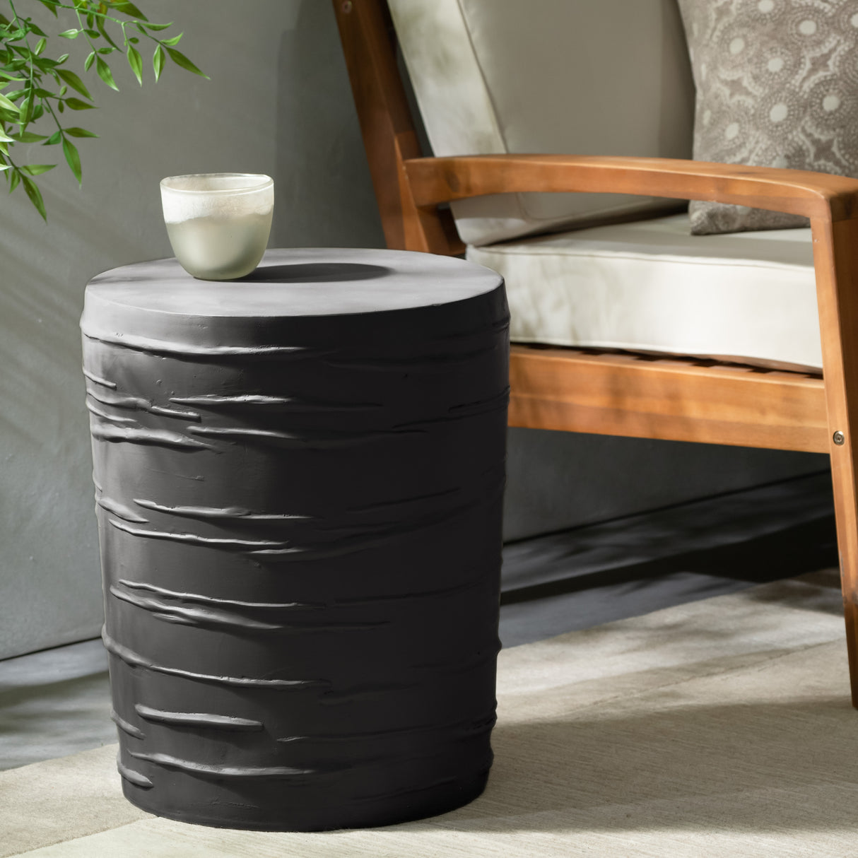 Birch outdoor side table
