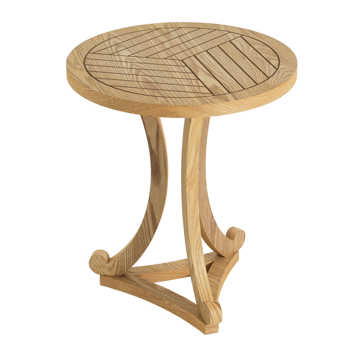 Natural Finish Round Wood Accent Table