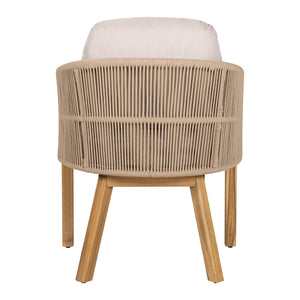 Grotta - Outdoor Dining Arm Chair (Set of 2) - Teak / Beige