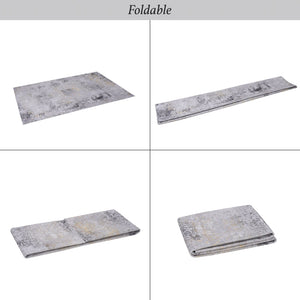 Maval - 6' X 9' Washable Area Rug - Gray / Gold