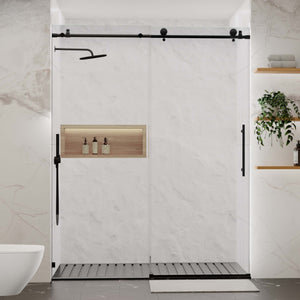 56-60"W x 76"H Frameless Sliding Shower Door with Premium Tempered Glass