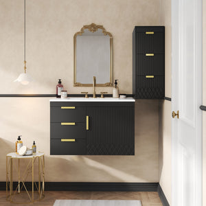 Wall Mounted Bathroom Cabinet With Side Cabinet Combo