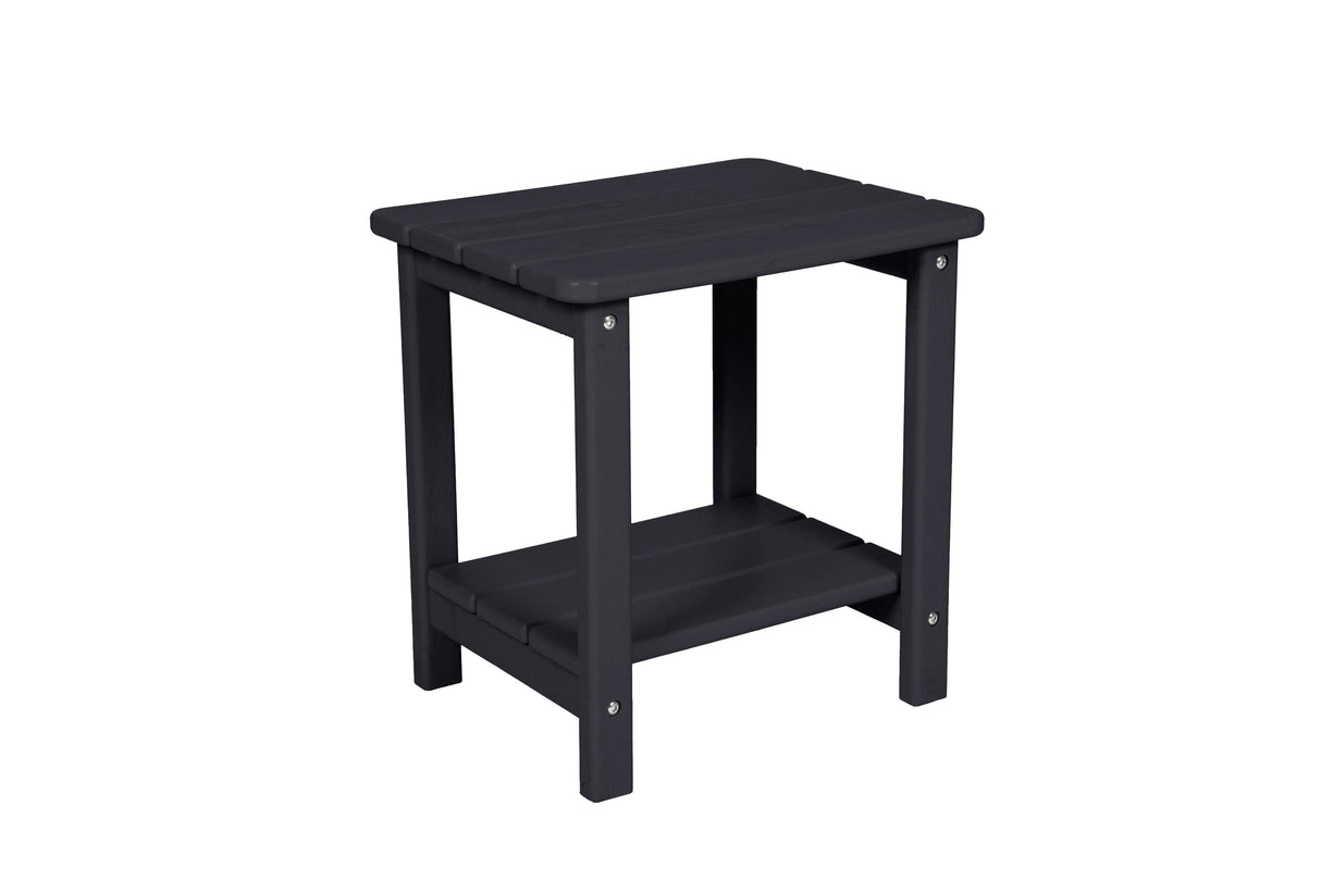 Folding Adirondack Chair with Side Table, 3-Piece Adirondack Chair Set with Wood Texture, Black(includes 2 Chairs and 1 Table)