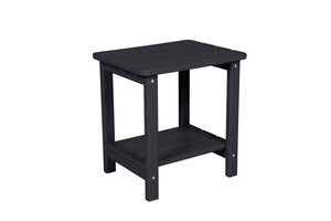 Folding Adirondack Chair with Side Table, 3-Piece Adirondack Chair Set with Wood Texture, Black(includes 2 Chairs and 1 Table)