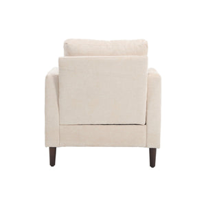 Modern Mid Century Wood Frame Armchair With Tufted Design