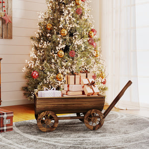 Outsunny Wooden Wagon Planter Box