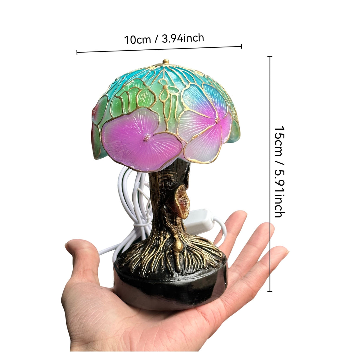 USB Resin Mushroom Lamp – Hand-Painted LED Night Light for Bedroom or Holiday Decor