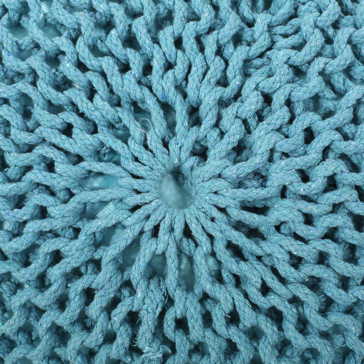 Moro - Knitted Round Pouf With Pumpkin Shape