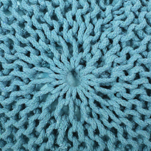 Moro - Knitted Round Pouf With Pumpkin Shape