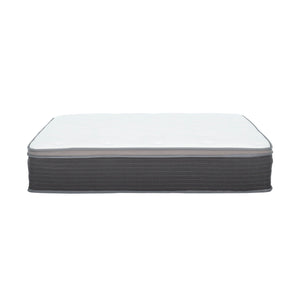 12'' Hybrid Mattress In A Box, Plush Gel Memory Foam Mattress Top With Pocket Coil Base - Gray / White - Queen
