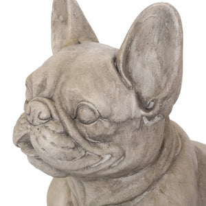 Dog Garden Sculpture, Outdoor French Bulldog Garden Statue, Gray