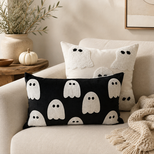 Black Ghost Lumbar Pillow Cover