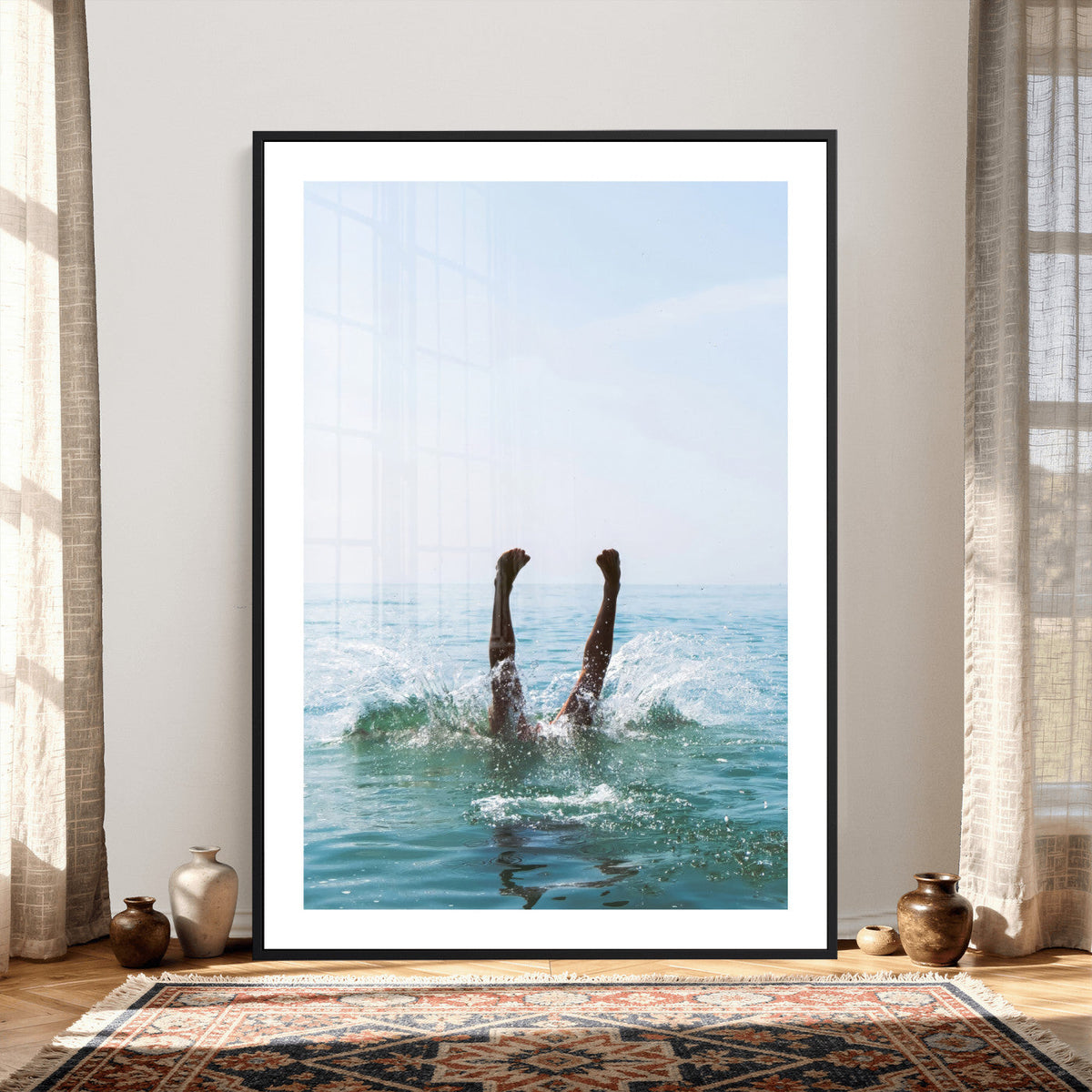 Splash Dive Wall Art – Ocean Waves Canvas Print, Summer Swim