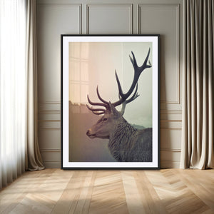 Deer Canvas Wall Art Print – Framed Woodland Animal Rustic