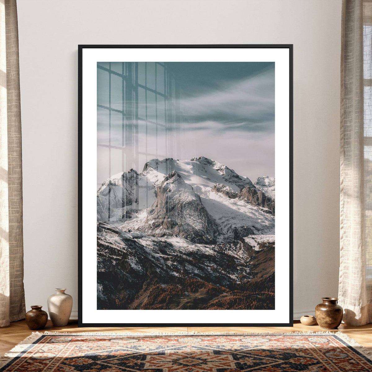 Alpine Mountain Landscape Wall Art Canvas Print, Snowy Peak