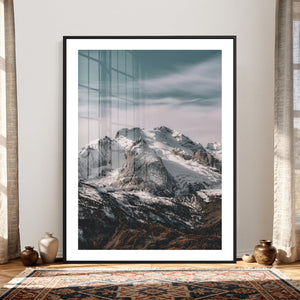 Alpine Mountain Landscape Wall Art Canvas Print, Snowy Peak