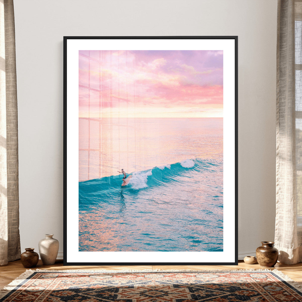 Sunset Surf Wall Art Canvas Print – Coastal Ocean