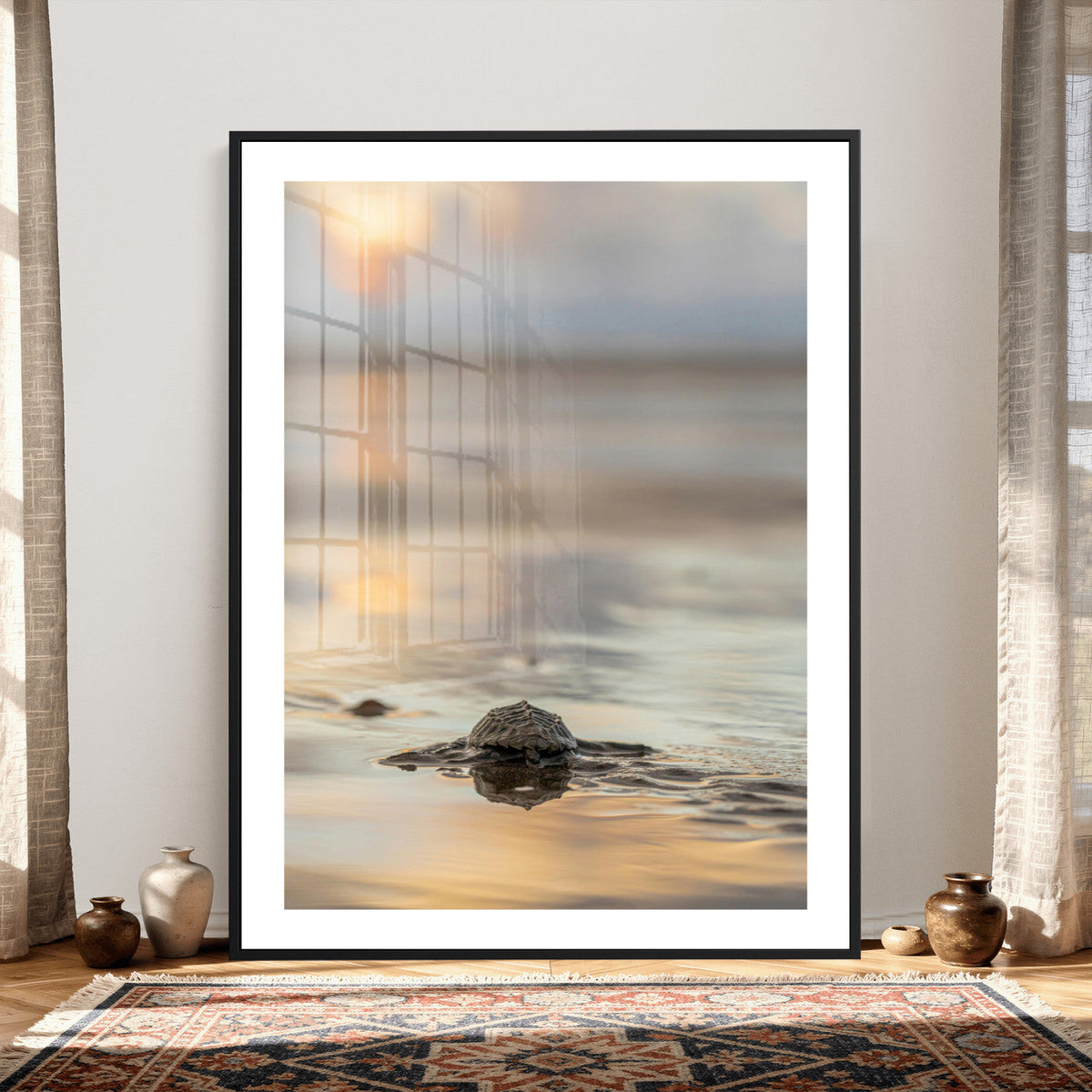 Sea Turtle Hatchling Wall Art Canvas Print – Soft Coastal