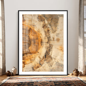 Abstract Wood Ring Wall Art Canvas Print – Natural Tree Ring