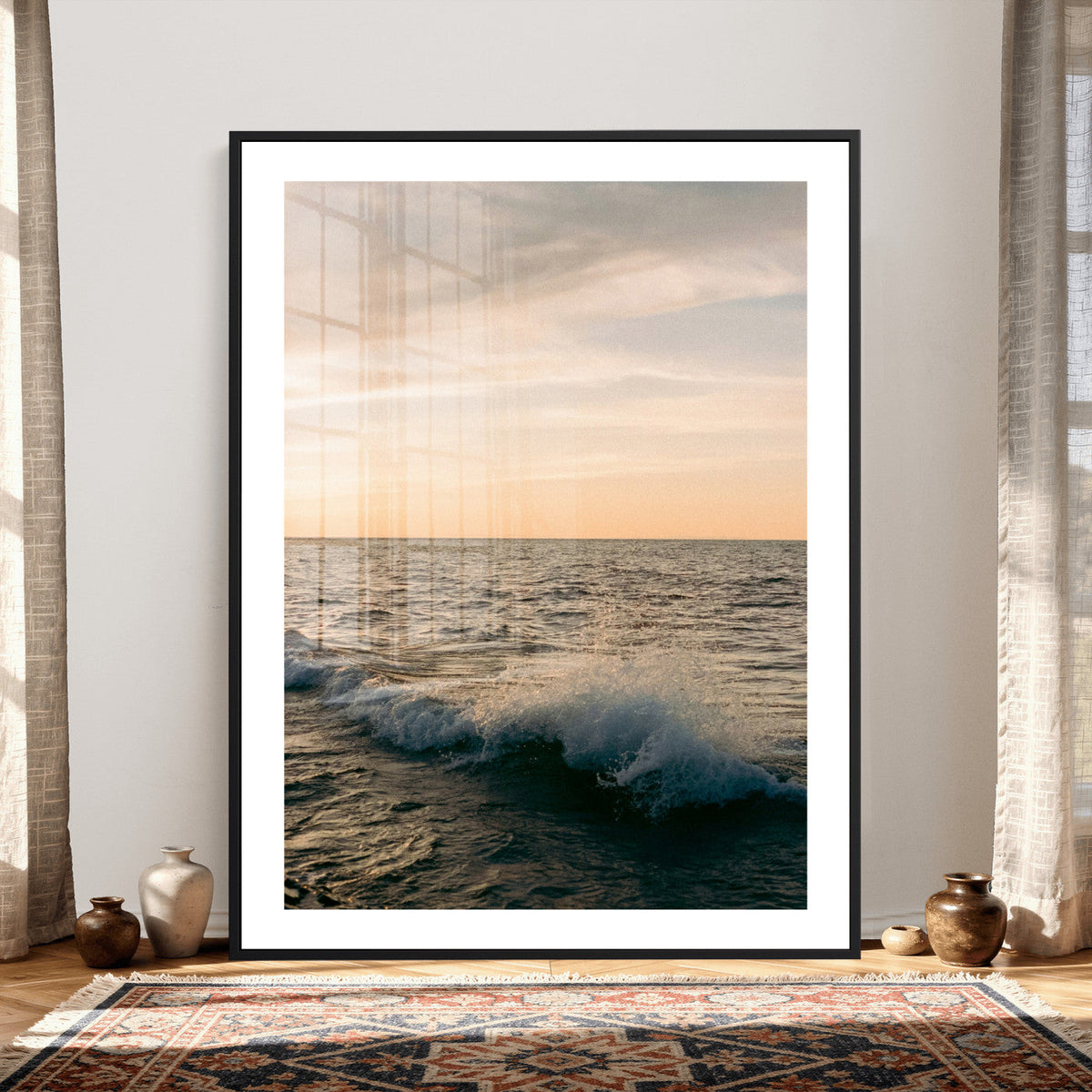 Ocean Wave Wall Art Canvas Print, Calm Coastal Nature