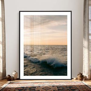 Ocean Wave Wall Art Canvas Print, Calm Coastal Nature
