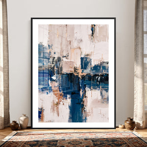 Abstract Navy Blue Wall Art Canvas Print