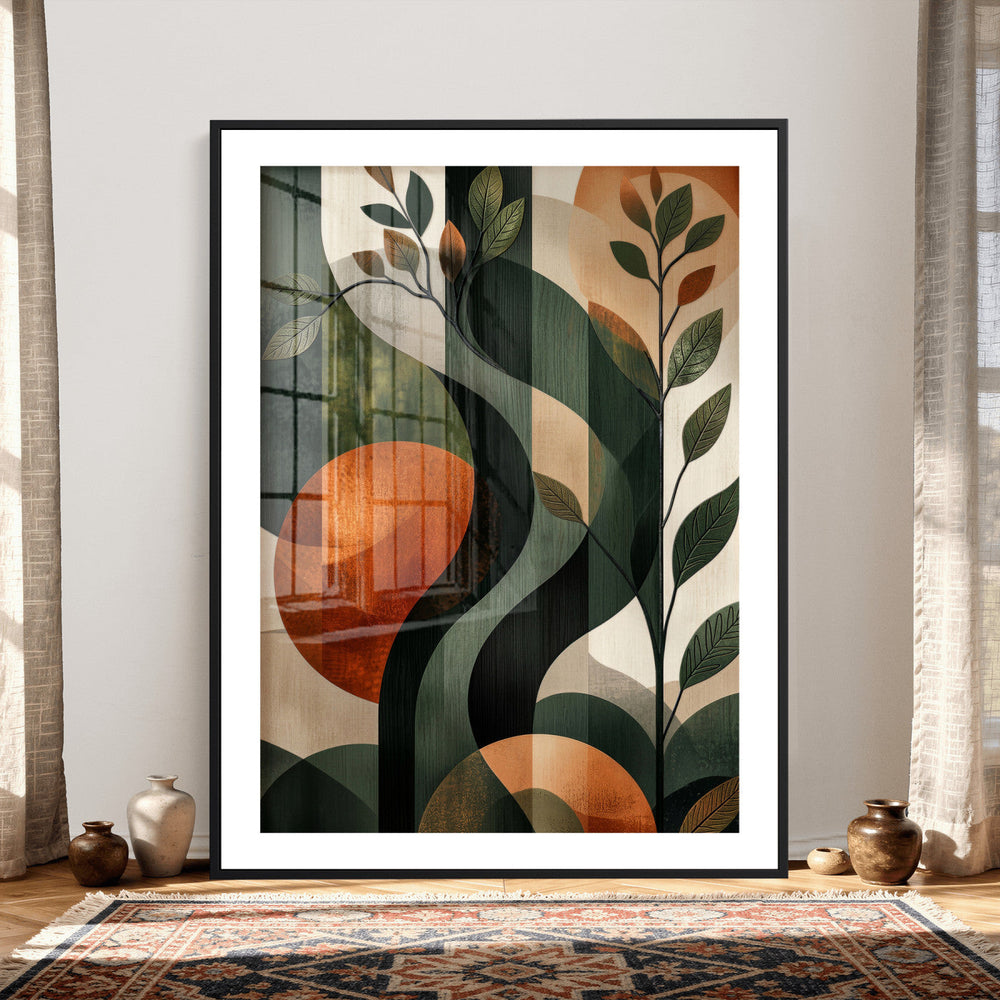 Abstract Green Flowers Wall Art Canvas Print