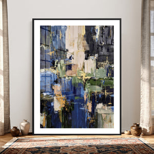 Abstract Dark Blue Wall Art Canvas Print