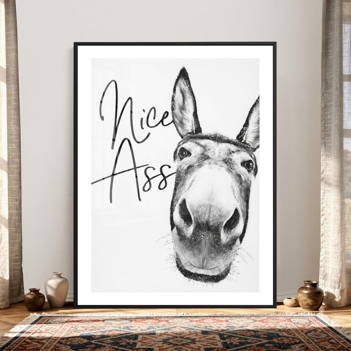 Nice Ass Funny Canvas Wall Art for Bathroom Wall Decor Cute