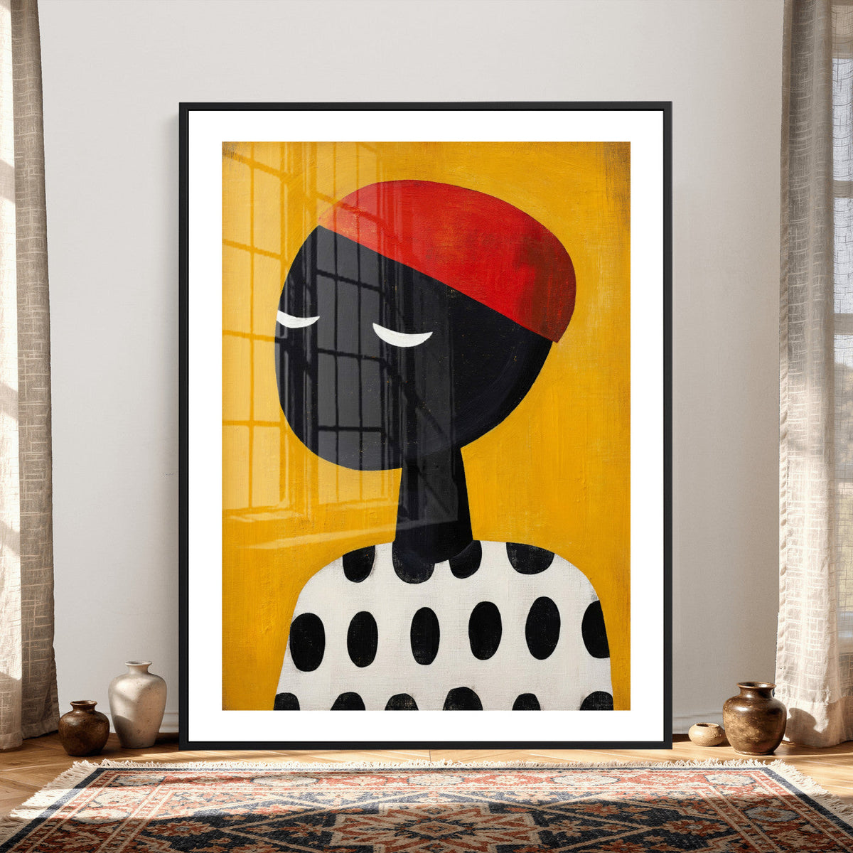 Abstract Portrait Wall Art Canvas Print, Framed Modern