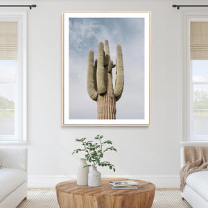 Saguaro Cactus Wall Art Canvas Print – Framed Earthy Desert