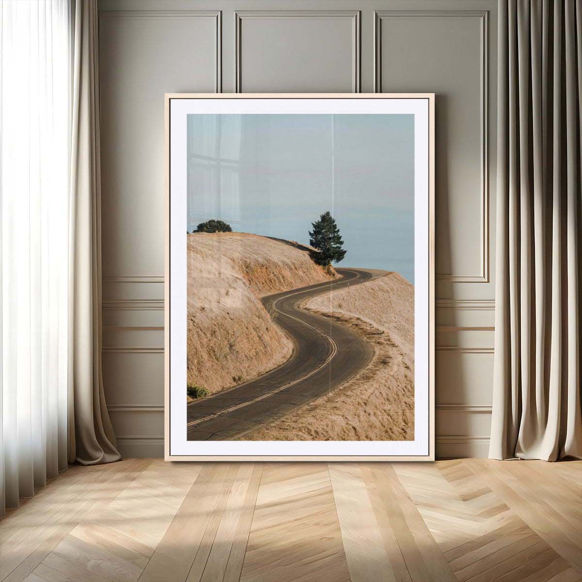 Winding Road Wall Art – Framed Scenic Landscape Canvas