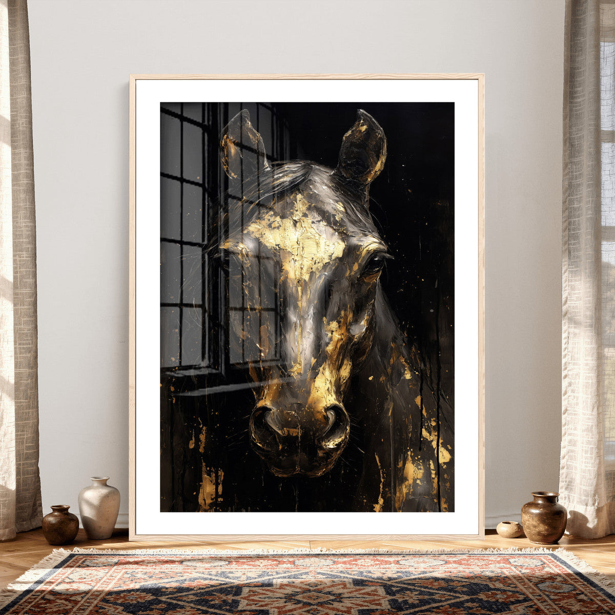 Abstract Horse Wall Art Canvas Print – Painting Style