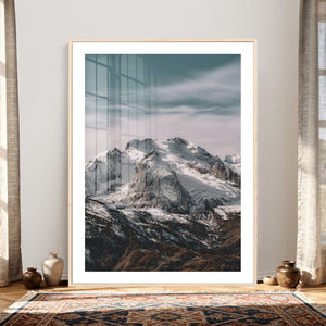 Alpine Mountain Landscape Wall Art Canvas Print, Snowy Peak