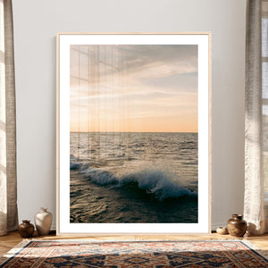 Ocean Wave Wall Art Canvas Print, Calm Coastal Nature