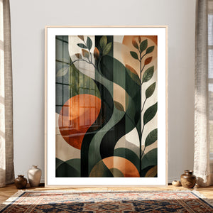 Abstract Green Flowers Wall Art Canvas Print