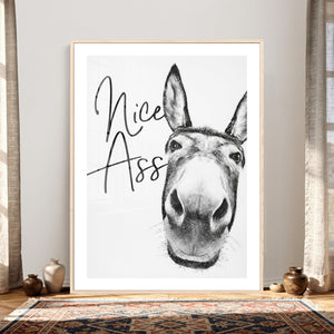 Nice Ass Funny Canvas Wall Art for Bathroom Wall Decor Cute