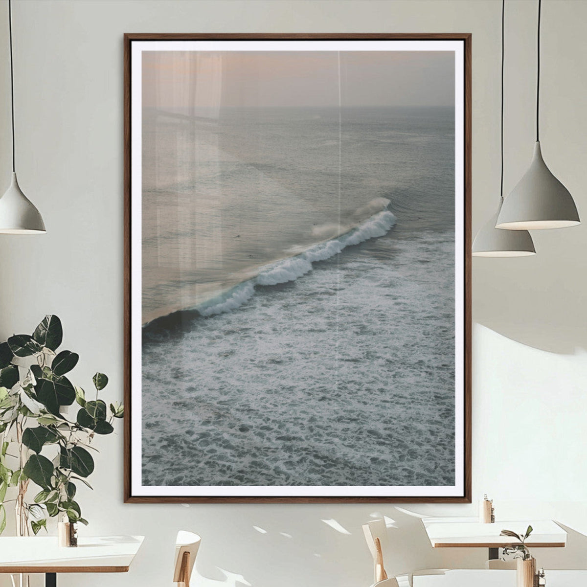 Ocean Waves Wall Art Canvas Print – Framed Coastal Serenity