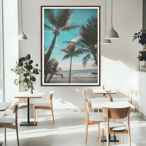 Palm Trees Wall Art Canvas Print – Framed Tropical Beach