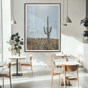Saguaro Cactus Wall Art Canvas Print – Framed Southwestern