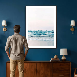 Minimal Ocean Wave Wall Art Canvas Print – Coastal Seascape