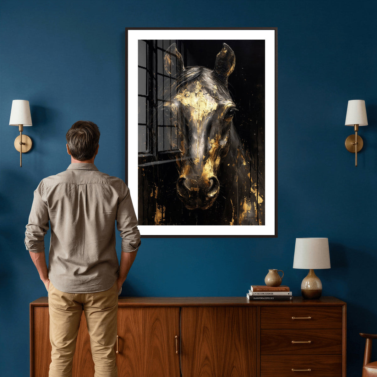 Abstract Horse Wall Art Canvas Print – Painting Style