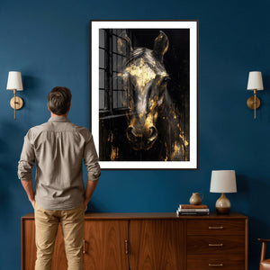 Abstract Horse Wall Art Canvas Print – Painting Style