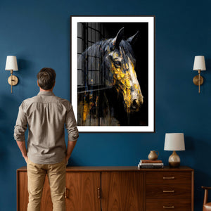 Abstract Horse Wall Art Canvas Print – Painting Style