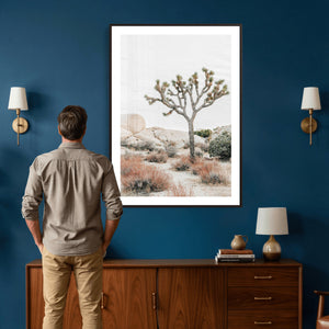 Joshua Tree Desert Wall Art Canvas Print, Minimal Southwest