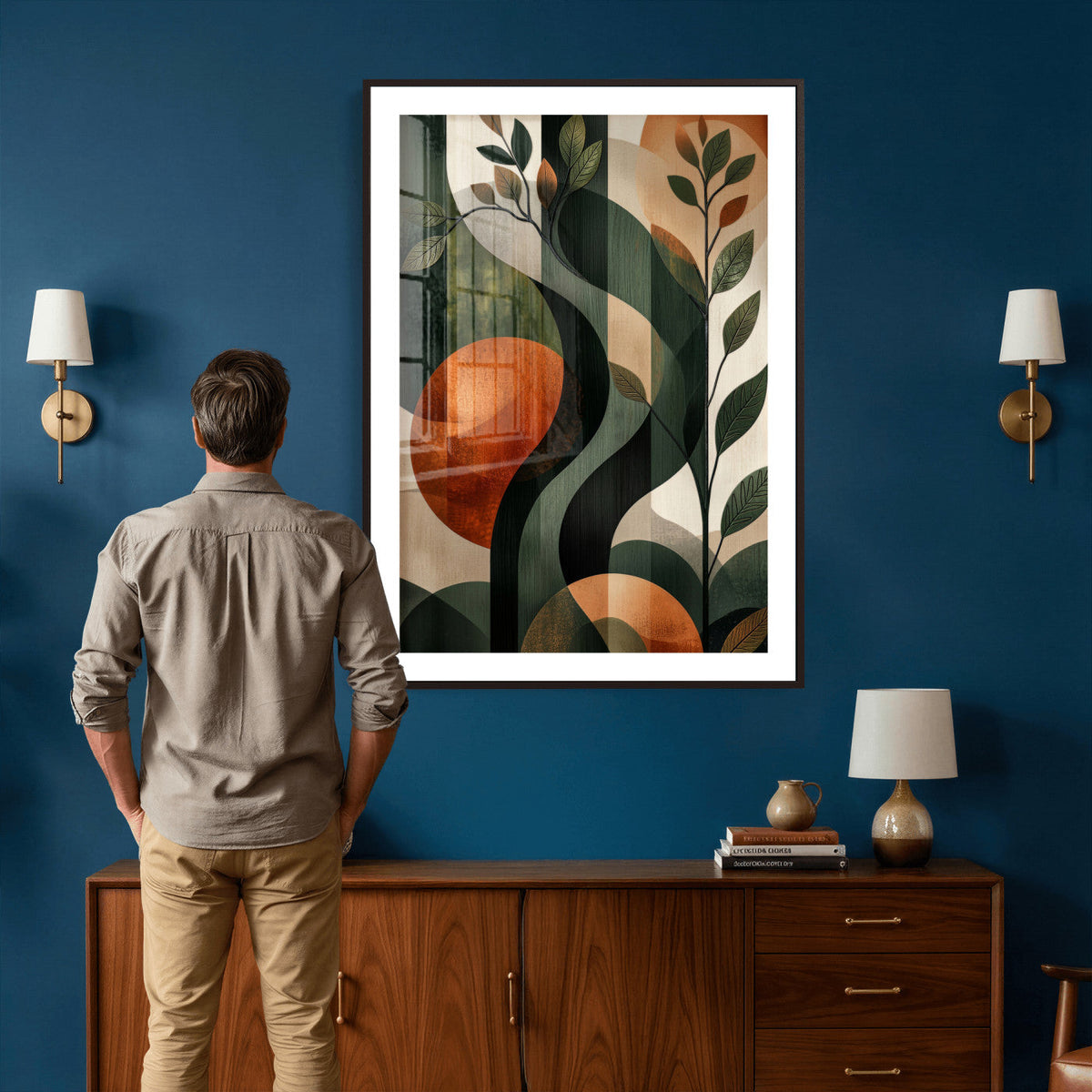 Abstract Green Flowers Wall Art Canvas Print