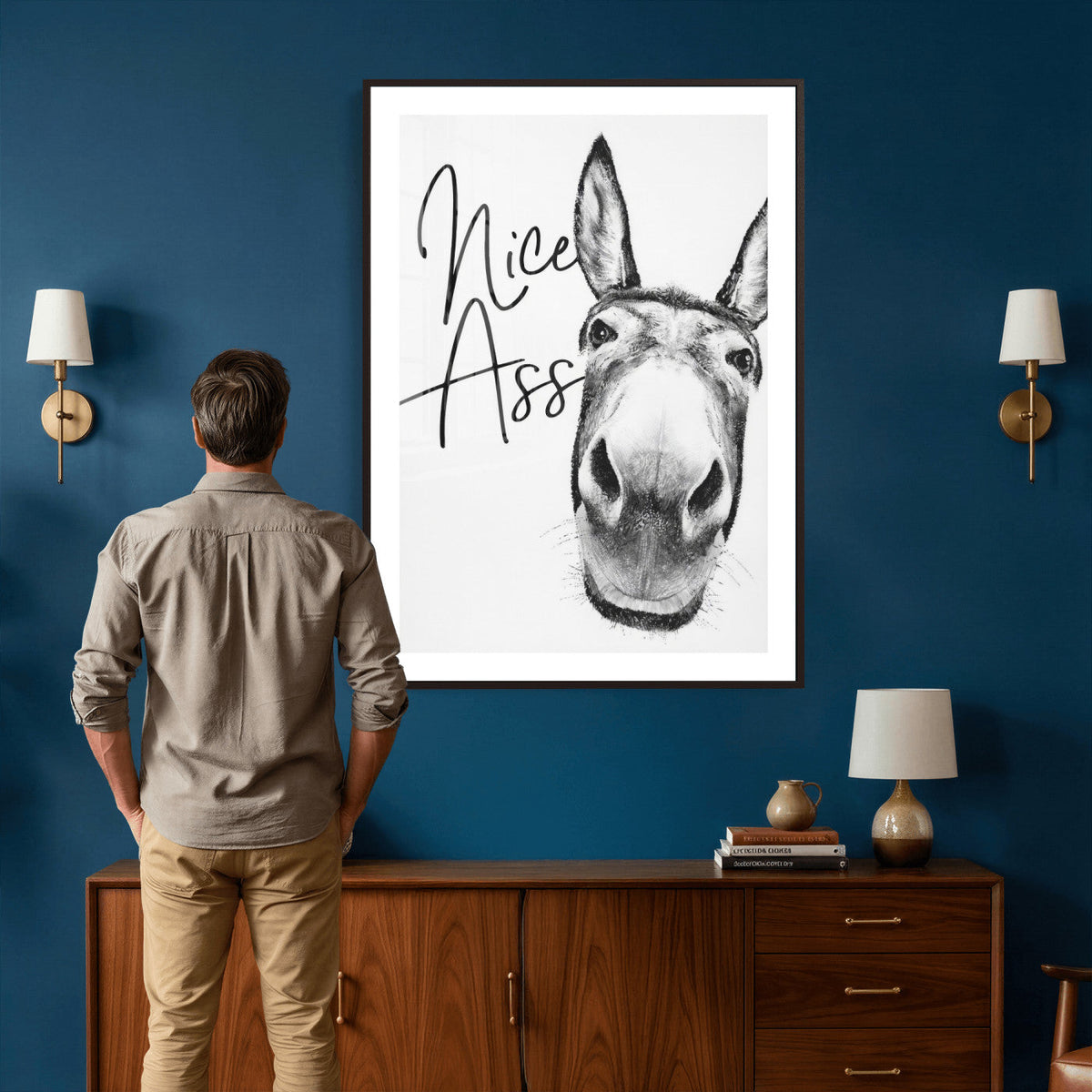 Nice Ass Funny Canvas Wall Art for Bathroom Wall Decor Cute