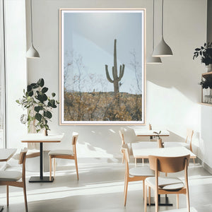 Saguaro Cactus Wall Art Canvas Print – Framed Southwestern