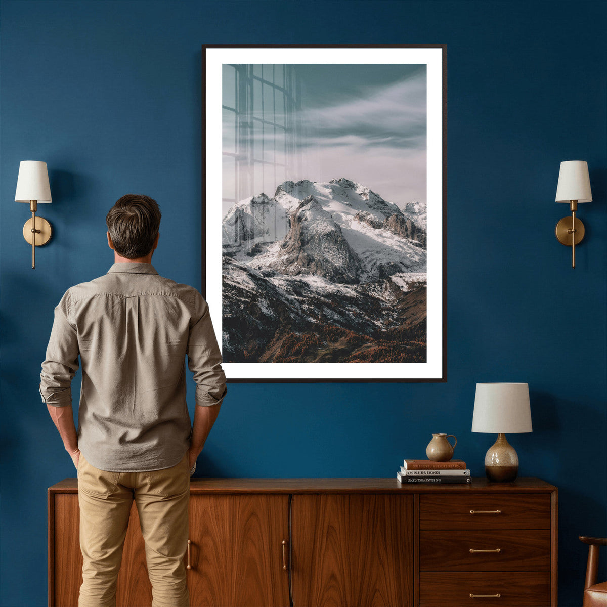 Alpine Mountain Landscape Wall Art Canvas Print, Snowy Peak