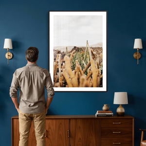 Minimal Desert Cactus Wall Art Canvas Print, Neutral